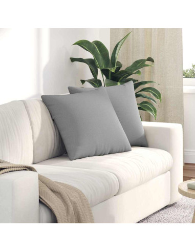 Cuscini da Divano 2 pcs Grigio 50 x 50 cm Tessuto