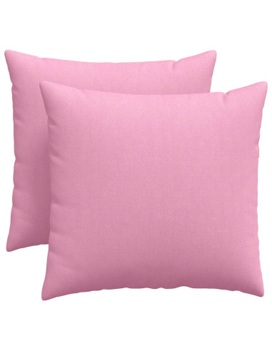 Cuscini da Divano 2 pcs Rosa 50 x 50 cm Tessuto