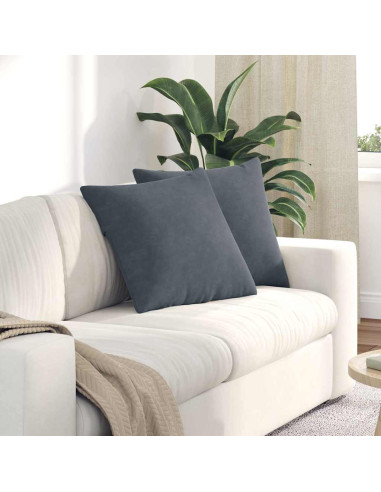 Cuscini da Divano 2 pcs Grigio scuro 50 x 50 cm