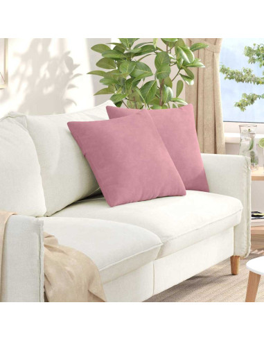 Cuscini da Divano 2 pcs Rosa 50 x 50 cm Tessuto in Cords