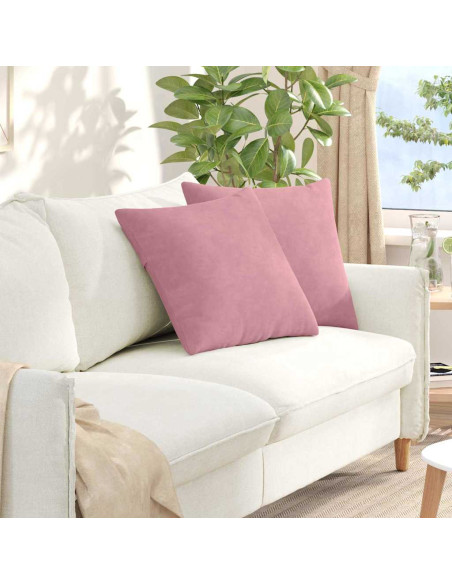 Cuscini da Divano 2 pcs Rosa 50 x 50 cm Tessuto in Cords