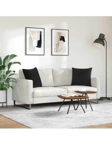 Cuscini da Divano 2 pcs Nero 50 x 50 cm Tessuto in Cords