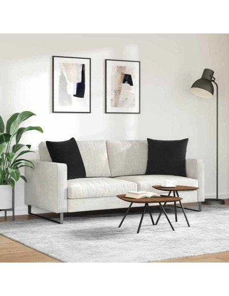 Cuscini da Divano 2 pcs Nero 50 x 50 cm Tessuto in Cords