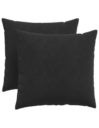 Cuscini da Divano 2 pcs Nero 50 x 50 cm Tessuto in Cords