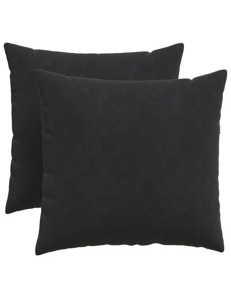 Cuscini da Divano 2 pcs Nero 50 x 50 cm Tessuto in Cords