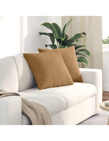 Cuscini da Divano 2 pcs Marrone 50 x 50 cm Tessuto in Cords