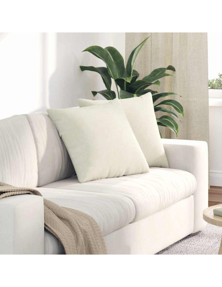 Cuscini da Divano 2 pcs Crema 50 x 50 cm Tessuto in Cords