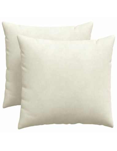 Cuscini da Divano 2 pcs Crema 50 x 50 cm Tessuto in Cords