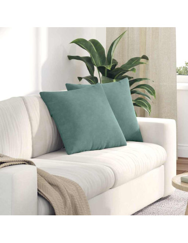 Cuscini da Divano 2 pcs Verde Mare 50 x 50 cm Tessuto in Cords