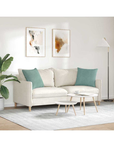 Cuscini da Divano 2 pcs Verde Mare 50 x 50 cm Tessuto in Cords