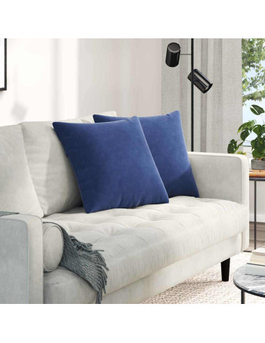 Cuscini da Divano 2 pcs Blu Polizia 50 x 50 cm Tessuto in Cords