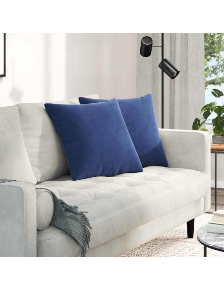 Cuscini da Divano 2 pcs Blu Polizia 50 x 50 cm Tessuto in Cords