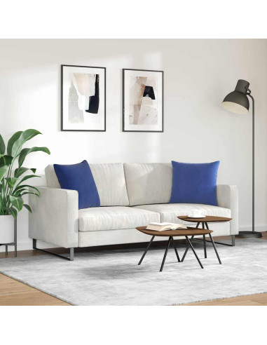 Cuscini da Divano 2 pcs Blu Polizia 50 x 50 cm Tessuto in Cords