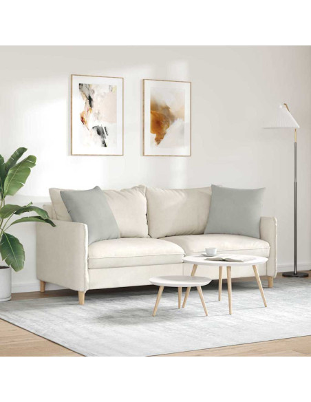 Cuscini da Divano 2 pcs Grigio chiaro 50 x 50 cm Tessuto