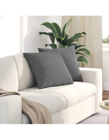 Cuscini da Divano 2 pcs Grigio scuro 50 x 50 cm Tessuto