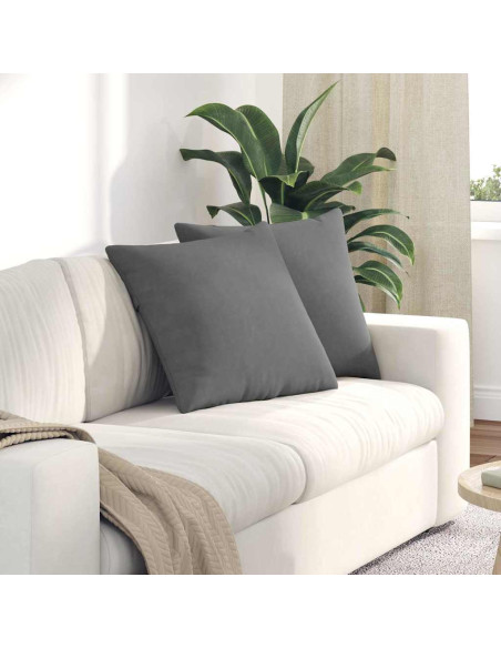 Cuscini da Divano 2 pcs Grigio scuro 50 x 50 cm Tessuto