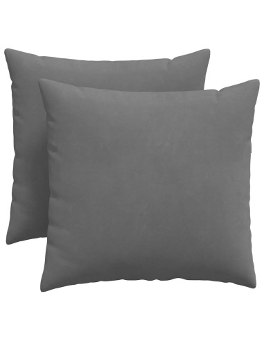 Cuscini da Divano 2 pcs Grigio scuro 50 x 50 cm Tessuto