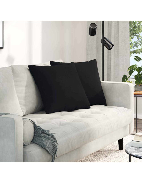Cuscini da Divano 2 pcs Nero 50 x 50 cm Tessuto