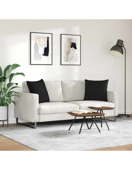 Cuscini da Divano 2 pcs Nero 50 x 50 cm Tessuto