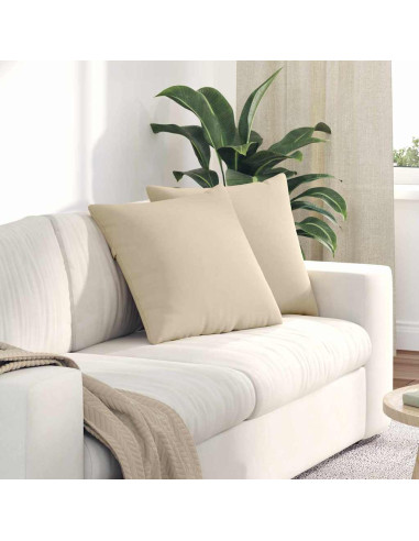 Cuscini da Divano 2 pcs Crema 50 x 50 cm Tessuto