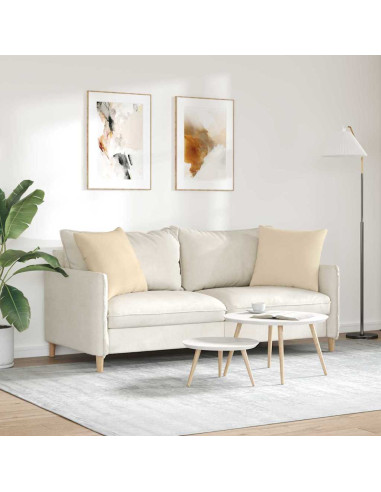 Cuscini da Divano 2 pcs Crema 50 x 50 cm Tessuto