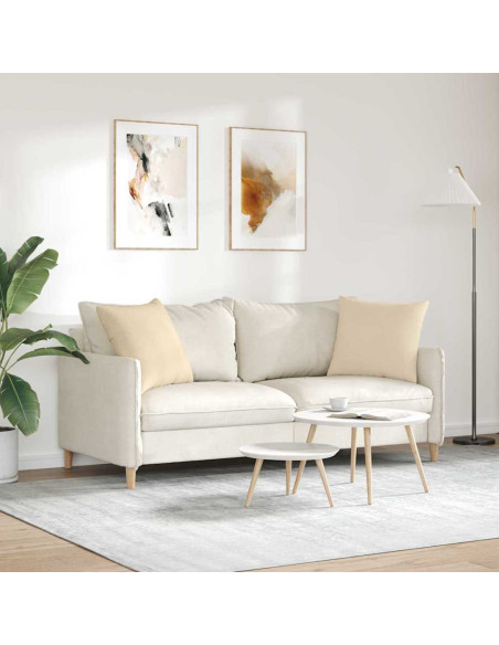 Cuscini da Divano 2 pcs Crema 50 x 50 cm Tessuto