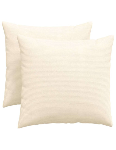 Cuscini da Divano 2 pcs Crema 50 x 50 cm Tessuto in Cords
