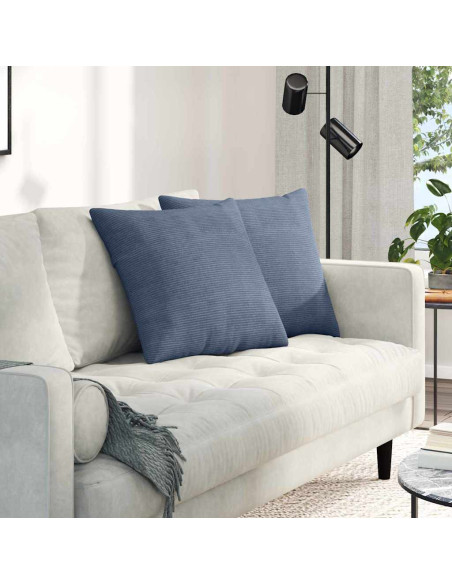 Cuscini da Divano 2 pcs Blu 50 x 50 cm Tessuto in Cords