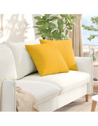 Cuscini da Divano 2 pcs Giallo Chiaro 50 x 50 cm