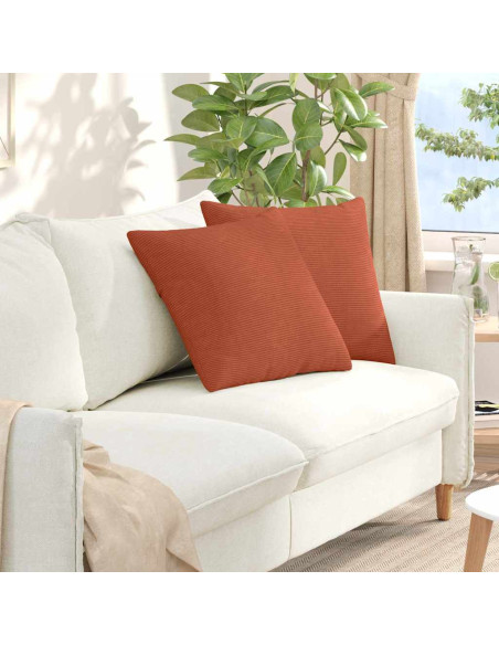 Cuscini da Divano 2 pcs Rosso Arancio 50 x 50 cm