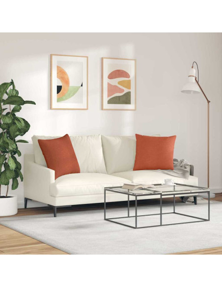 Cuscini da Divano 2 pcs Rosso Arancio 50 x 50 cm