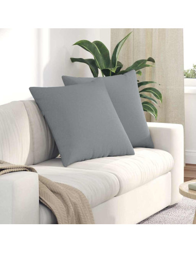 Cuscini da Divano 2 pcs Grigio chiaro 60 x 60 cm Tessuto