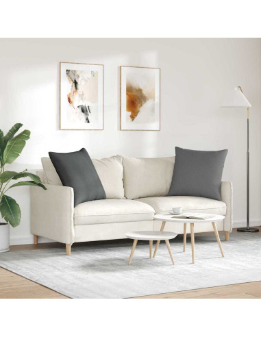 Cuscini da Divano 2 pcs Grigio scuro 60 x 60 cm Tessuto