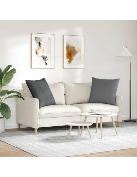 Cuscini da Divano 2 pcs Grigio scuro 60 x 60 cm Tessuto