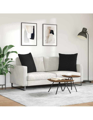 Cuscini da Divano 2 pcs Nero 60 x 60 cm Tessuto