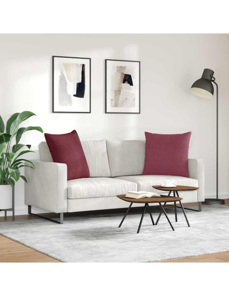 Cuscini da Divano 2 pcs Rosso Vino 60 x 60 cm Tessuto