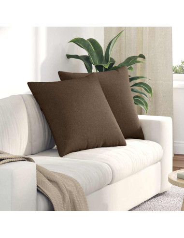 Cuscini da Divano 2 pcs Marrone 60 x 60 cm Tessuto