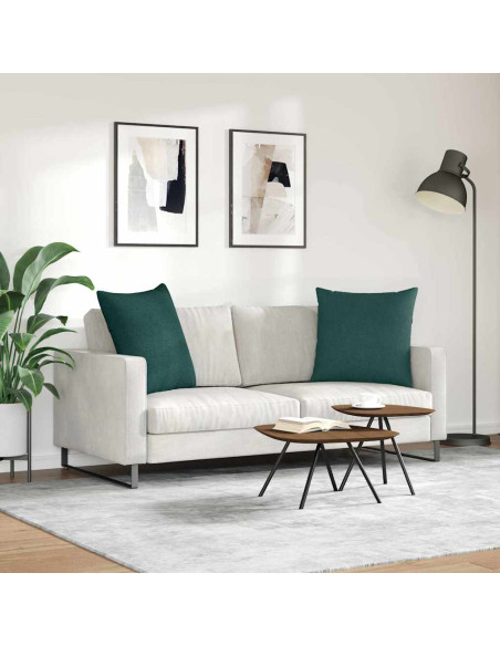 Cuscini da Divano 2 pcs Verde Scuro 60 x 60 cm Tessuto