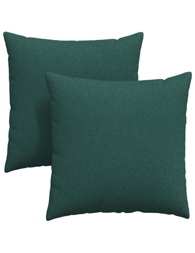 Cuscini da Divano 2 pcs Verde Scuro 60 x 60 cm Tessuto