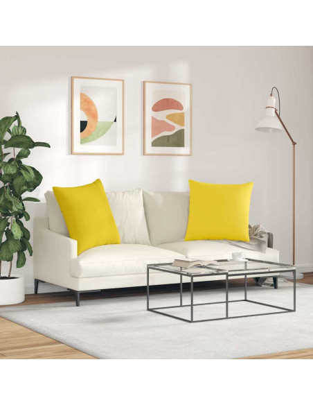 Cuscini da Divano 2 pcs Giallo Chiaro 60 x 60 cm Tessuto