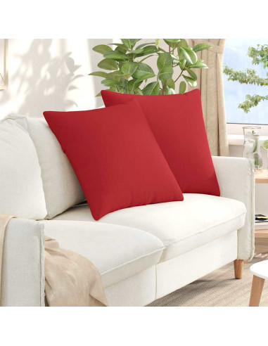 Cuscini da Divano 2 pcs Rosso 60 x 60 cm Tessuto