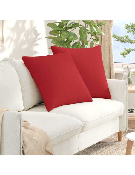 Cuscini da Divano 2 pcs Rosso 60 x 60 cm Tessuto