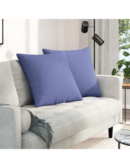 Cuscini da Divano 2 pcs Blu 60 x 60 cm Tessuto
