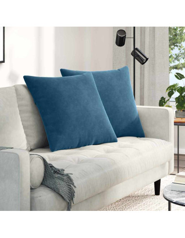 Cuscini da Divano 2 pcs Blu 60 x 60 cm Tessuto in Cords