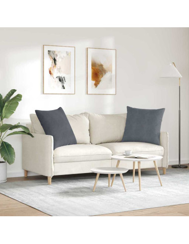 Cuscini da Divano 2 pcs Grigio scuro 60 x 60 cm