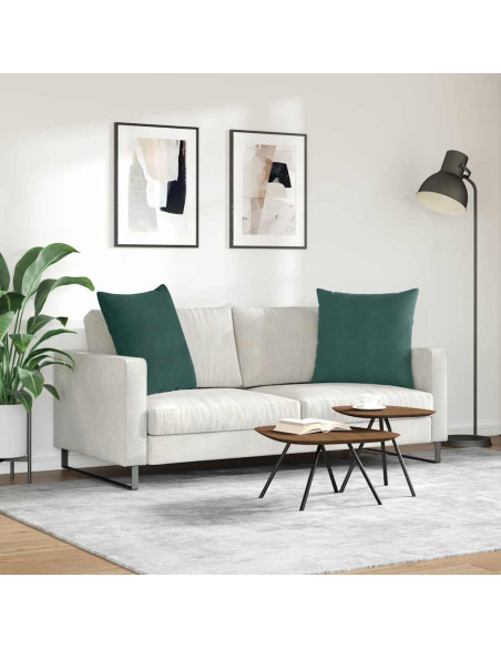 Cuscini da Divano 2 pcs Verde Scuro 60 x 60 cm Tessuto in Cords