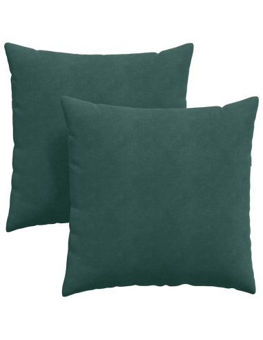 Cuscini da Divano 2 pcs Verde Scuro 60 x 60 cm Tessuto in Cords