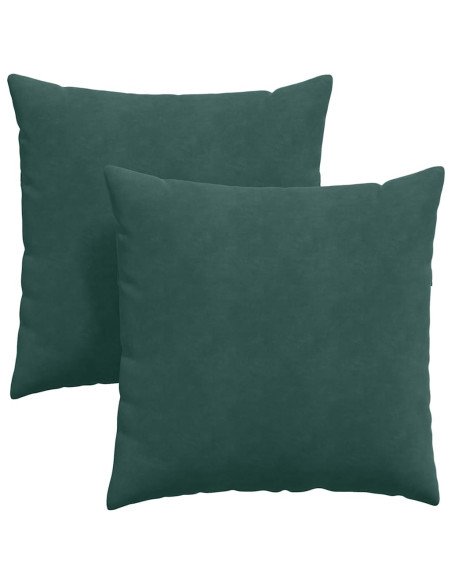 Cuscini da Divano 2 pcs Verde Scuro 60 x 60 cm Tessuto in Cords