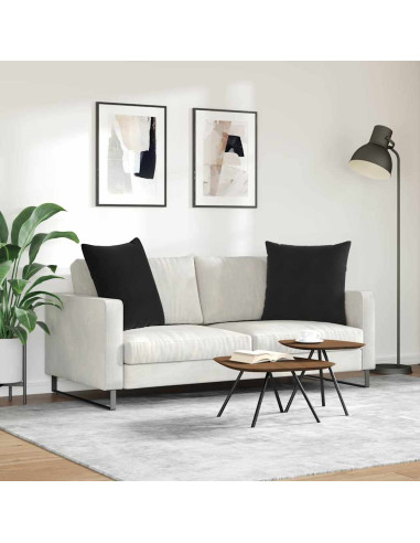 Cuscini da Divano 2 pcs Nero 60 x 60 cm Tessuto in Cords