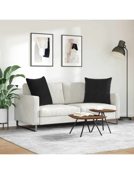 Cuscini da Divano 2 pcs Nero 60 x 60 cm Tessuto in Cords